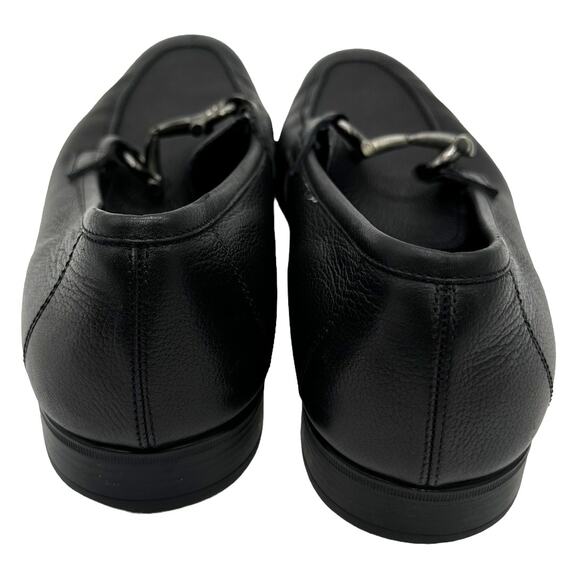 Salvatore Ferragamo Gancini Logo Black Leather Men\'s Loafers Size 9D EUC main image 5